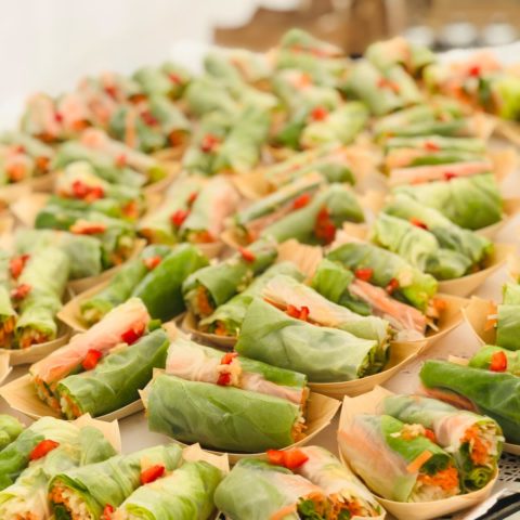 Mylor wedding papaya salad rolls