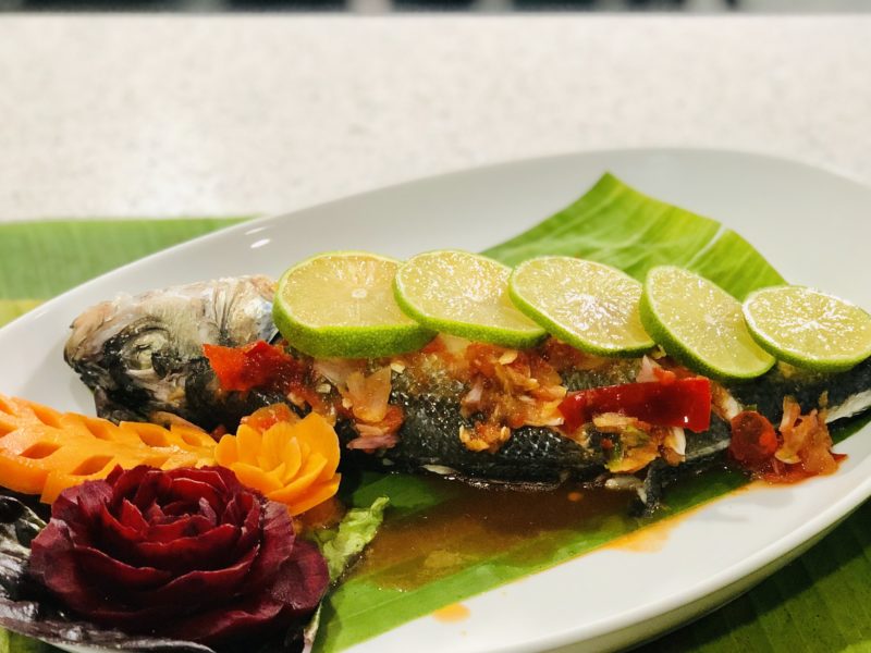 Thai steamed fish with chilli & lime